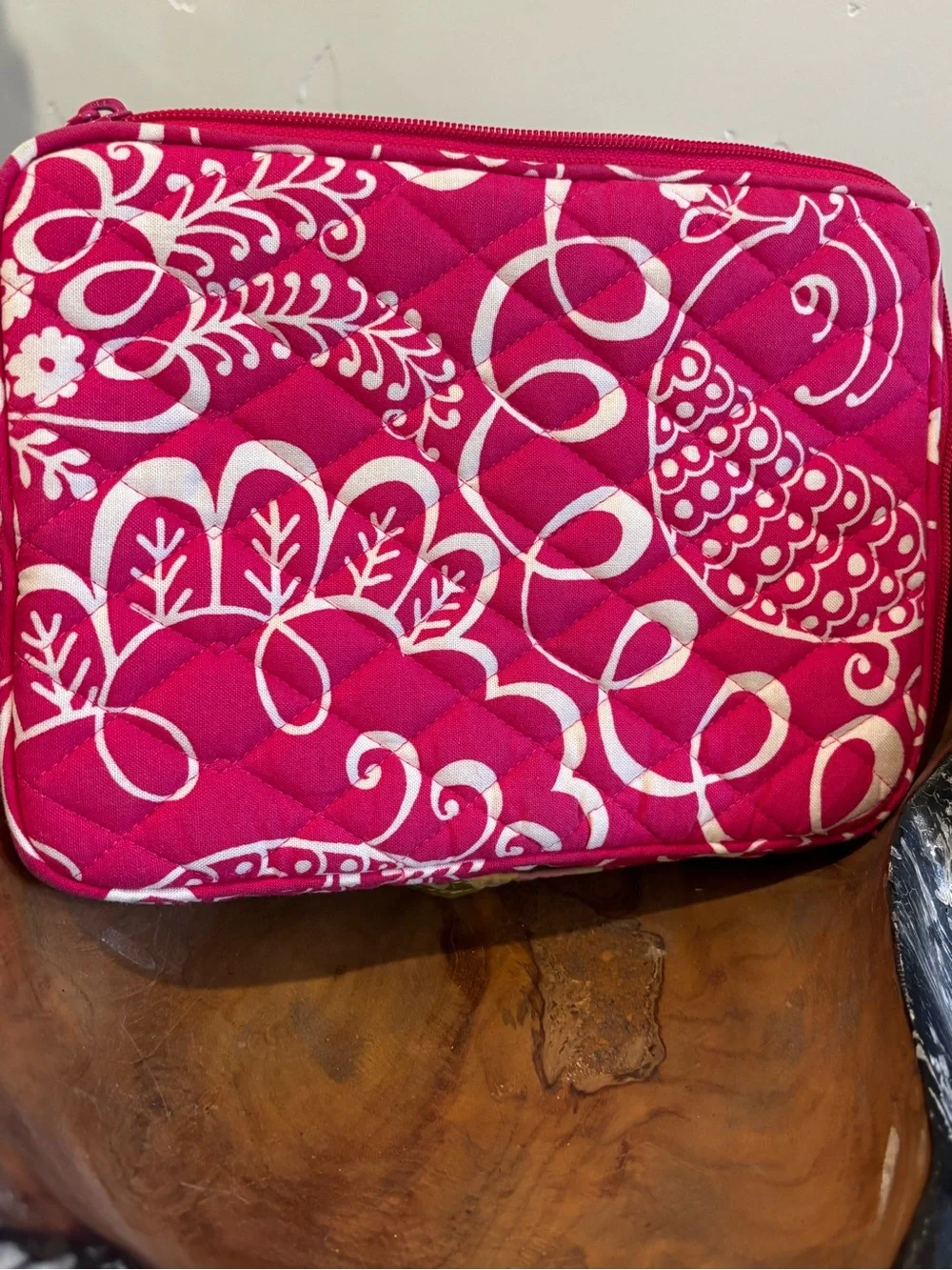 Quilted Pink Floral Print Travel Pouch -Vera Bradley